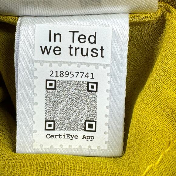 Ted Baker Women’s Cliara Blouse Size 1 US 4 Drawstring Waist Halter Tops Yellow - Picture 11 of 12